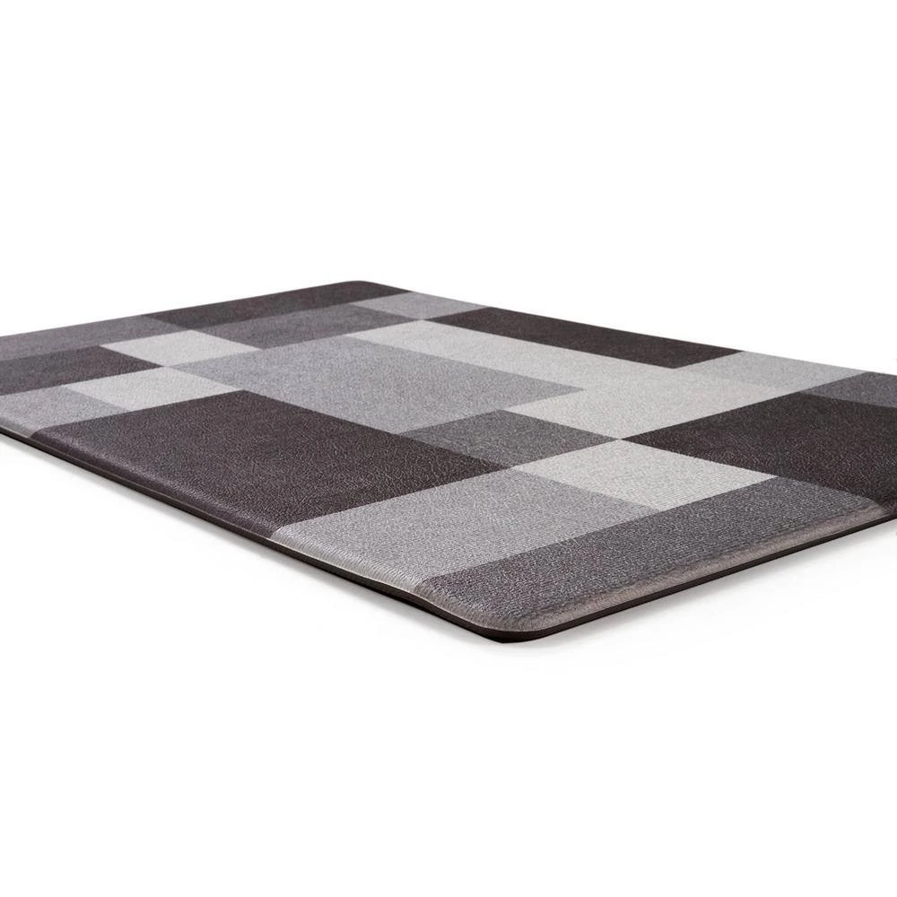 Gray 18 in. x 47 in. Modern Boxes Design Anti Fatigue Standing Mat by World Rug Gallery 2 Gray 18 in. x 47 in. Modern Boxes Design Anti Fatigue Standing Mat by World Rug Gallery - Image 2