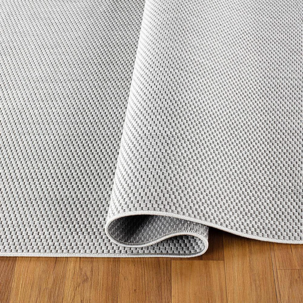 Gray 7 ft. 10 in. x 10 ft. Solid Flatweave Indoor/Outdoor Area Rug by World Rug Gallery 3 Gray 7 ft. 10 in. x 10 ft. Solid Flatweave Indoor/Outdoor Area Rug by World Rug Gallery - Image 3