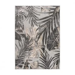 Gray 7 ft. 10 in. x 10 ft. Floral Leaves Indoor/Outdoor Area Rug by World Rug Gallery