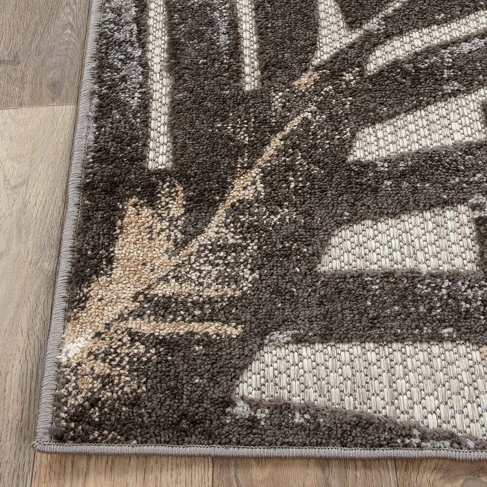 Gray 7 ft. 10 in. x 10 ft. Floral Leaves Indoor/Outdoor Area Rug by World Rug Gallery 8 Gray 7 ft. 10 in. x 10 ft. Floral Leaves Indoor/Outdoor Area Rug by World Rug Gallery - Image 8