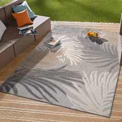 Gray 5 ft. x 7 ft. Contemporary Tropical Large Floral Indoor/Outdoor Area Rug by World Rug Gallery 17 Gray 5 ft. x 7 ft. Contemporary Tropical Large Floral Indoor/Outdoor Area Rug by World Rug Gallery -Shaw stor online gray world rug gallery outdoor rugs 8013gray5x7 31 1000