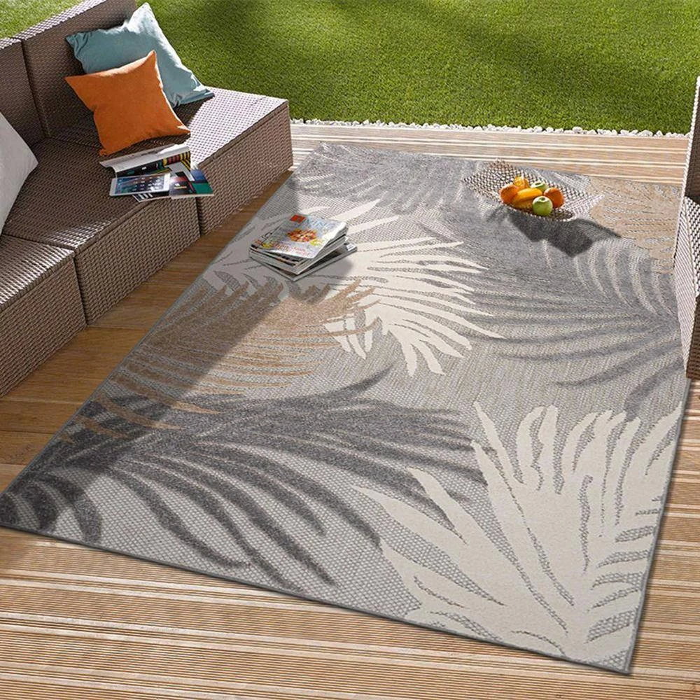 Gray 5 ft. x 7 ft. Contemporary Tropical Large Floral Indoor/Outdoor Area Rug by World Rug Gallery 9 Gray 5 ft. x 7 ft. Contemporary Tropical Large Floral Indoor/Outdoor Area Rug by World Rug Gallery - Image 9