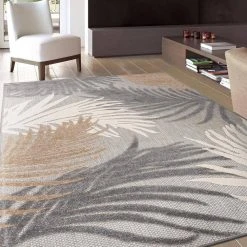 Gray 5 ft. x 7 ft. Contemporary Tropical Large Floral Indoor/Outdoor Area Rug by World Rug Gallery 13 Gray 5 ft. x 7 ft. Contemporary Tropical Large Floral Indoor/Outdoor Area Rug by World Rug Gallery -Shaw stor online gray world rug gallery outdoor rugs 8013gray5x7 4f 1000
