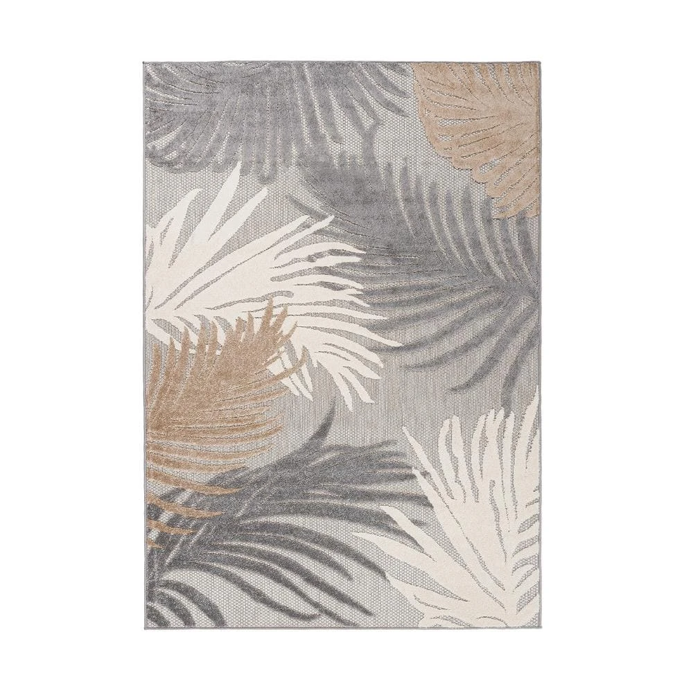 Gray 5 ft. x 7 ft. Contemporary Tropical Large Floral Indoor/Outdoor Area Rug by World Rug Gallery 1 Gray 5 ft. x 7 ft. Contemporary Tropical Large Floral Indoor/Outdoor Area Rug by World Rug Gallery