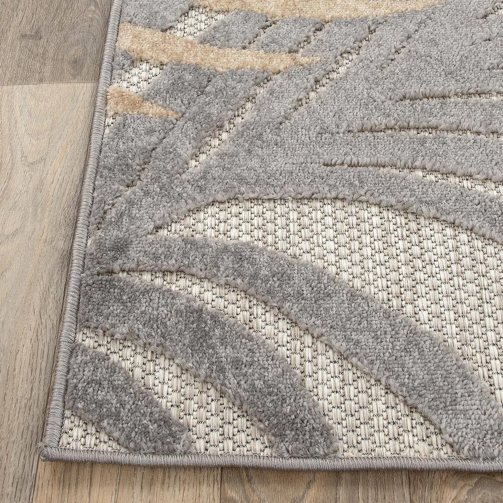 Gray 5 ft. x 7 ft. Contemporary Tropical Large Floral Indoor/Outdoor Area Rug by World Rug Gallery 8 Gray 5 ft. x 7 ft. Contemporary Tropical Large Floral Indoor/Outdoor Area Rug by World Rug Gallery - Image 8