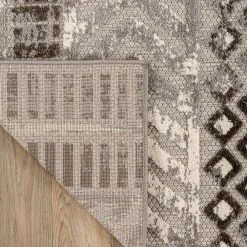 Gray 7 ft. 10 in. x 10 ft. Distressed Geometric Indoor/Outdoor Area Rug by World Rug Gallery -Shaw stor online gray world rug gallery outdoor rugs 8019gray8x10 66 1000