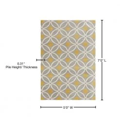 Contemporary Trellis Chain Gray/Yellow 5 ft. x 7 ft. Area Rug by World Rug Gallery 14 Contemporary Trellis Chain Gray/Yellow 5 ft. x 7 ft. Area Rug by World Rug Gallery -Shaw stor online gray yellow world rug gallery area rugs 9104 gray yellow 5 x 7 76 1000