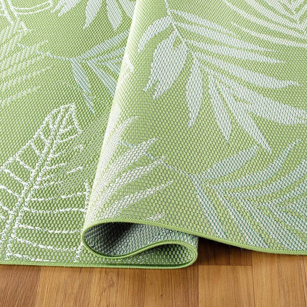 Green 5 ft. x 7 ft. Contemporary Floral Leaves Flatweave Waterproof Backyard Indoor/Outdoor Area Rug by World Rug Gallery 3 Green 5 ft. x 7 ft. Contemporary Floral Leaves Flatweave Waterproof Backyard Indoor/Outdoor Area Rug by World Rug Gallery - Image 3