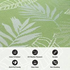 Green 5 ft. x 7 ft. Contemporary Floral Leaves Flatweave Waterproof Backyard Indoor/Outdoor Area Rug by World Rug Gallery 15 Green 5 ft. x 7 ft. Contemporary Floral Leaves Flatweave Waterproof Backyard Indoor/Outdoor Area Rug by World Rug Gallery -Shaw stor online green world rug gallery outdoor rugs 5002green5x7 4f 1000