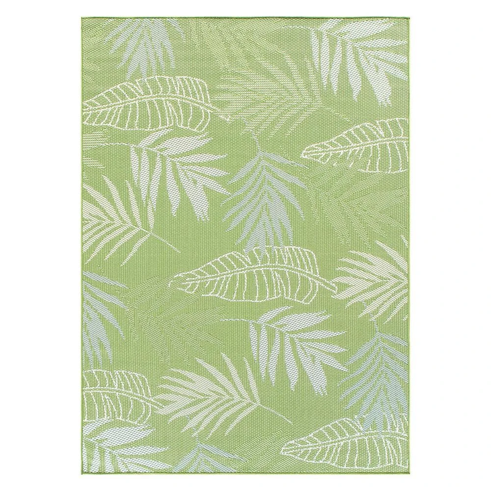 Green 5 ft. x 7 ft. Contemporary Floral Leaves Flatweave Waterproof Backyard Indoor/Outdoor Area Rug by World Rug Gallery 1 Green 5 ft. x 7 ft. Contemporary Floral Leaves Flatweave Waterproof Backyard Indoor/Outdoor Area Rug by World Rug Gallery