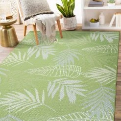 Green 5 ft. x 7 ft. Contemporary Floral Leaves Flatweave Waterproof Backyard Indoor/Outdoor Area Rug by World Rug Gallery 18 Green 5 ft. x 7 ft. Contemporary Floral Leaves Flatweave Waterproof Backyard Indoor/Outdoor Area Rug by World Rug Gallery -Shaw stor online green world rug gallery outdoor rugs 5002green5x7 76 1000