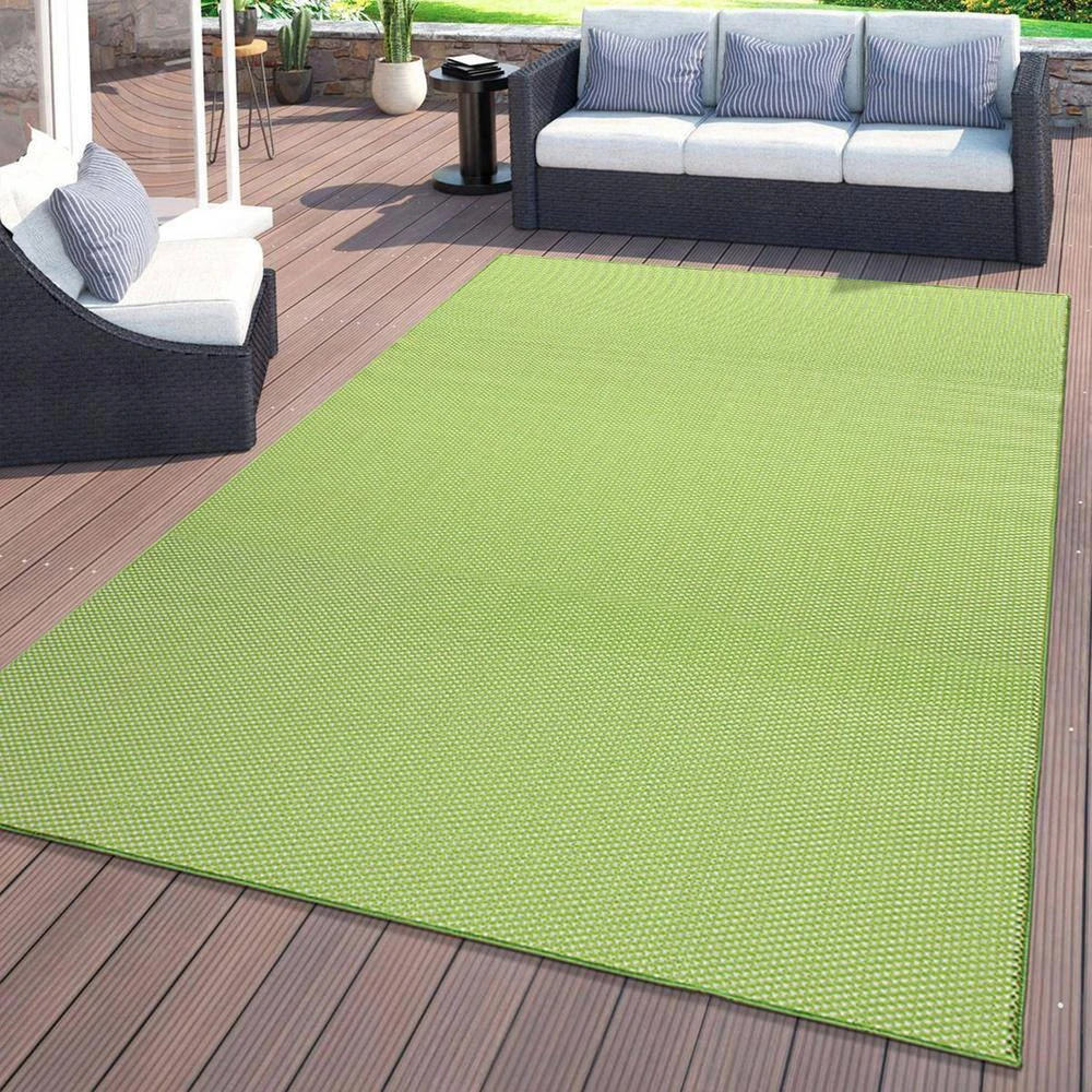Green 7 ft. 10 in. x 10 ft. Solid Flatweave Indoor/Outdoor Area Rug by World Rug Gallery 10 Green 7 ft. 10 in. x 10 ft. Solid Flatweave Indoor/Outdoor Area Rug by World Rug Gallery - Image 10