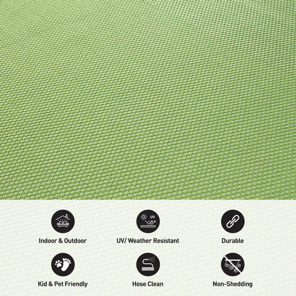 Green 7 ft. 10 in. x 10 ft. Solid Flatweave Indoor/Outdoor Area Rug by World Rug Gallery 6 Green 7 ft. 10 in. x 10 ft. Solid Flatweave Indoor/Outdoor Area Rug by World Rug Gallery - Image 6