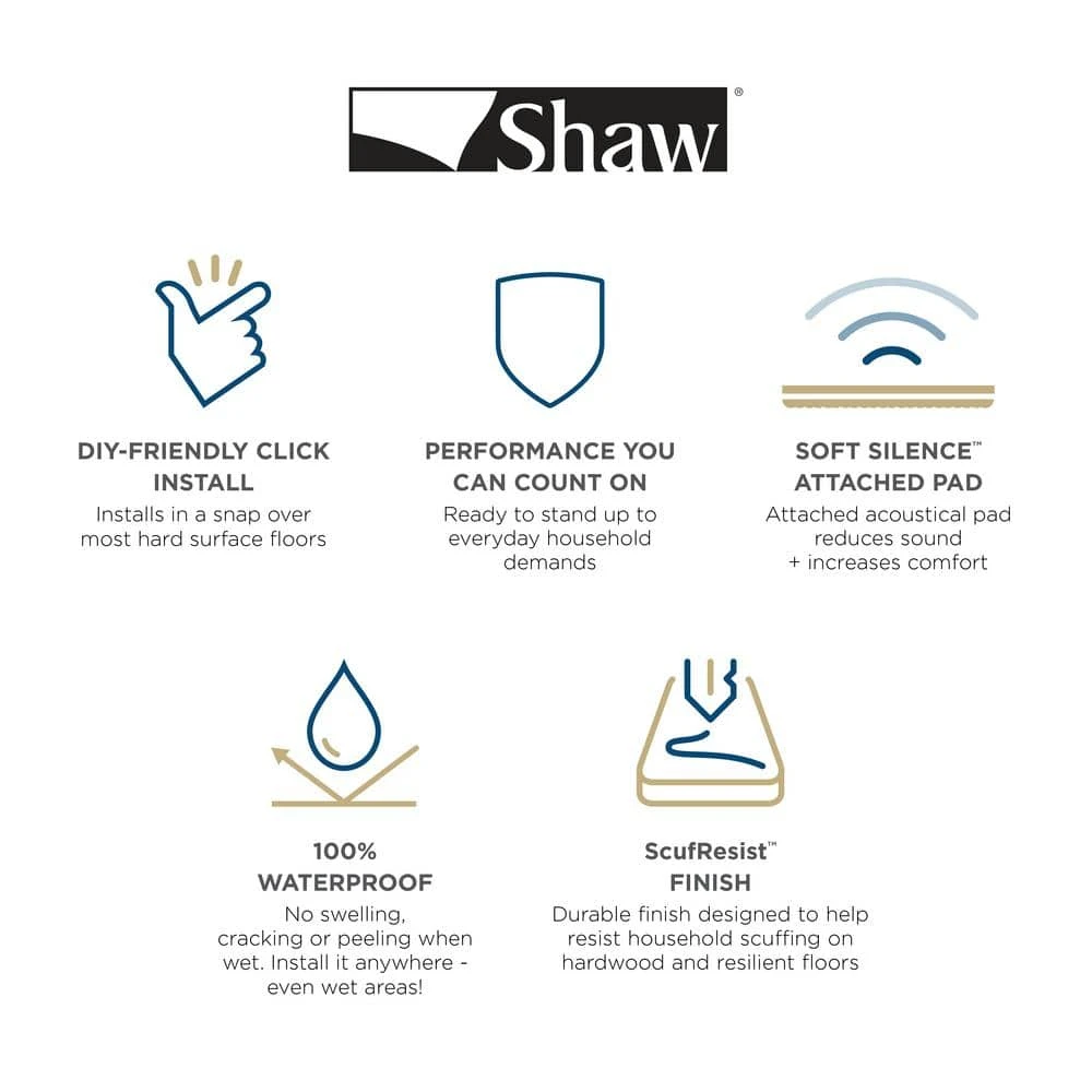 Vista 12 in. W x 24 in. L Havencrest Click Lock Vinyl Tile Flooring (15.83 sq.ft./case) by Shaw 4 Vista 12 in. W x 24 in. L Havencrest Click Lock Vinyl Tile Flooring (15.83 sq.ft./case) by Shaw - Image 4