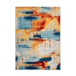 Splash Contemporary Multi 5 ft. x 7 ft. Area Rug by World Rug Gallery