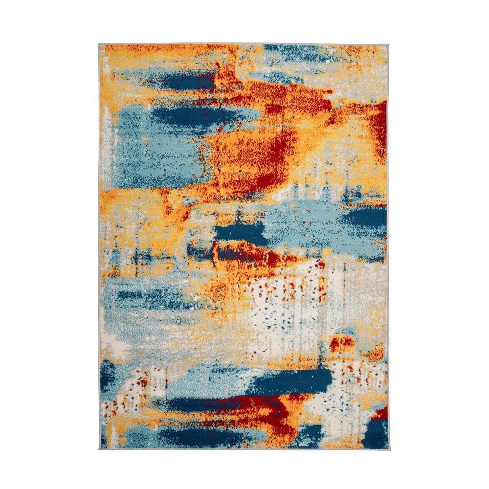 Splash Contemporary Multi 5 ft. x 7 ft. Area Rug by World Rug Gallery 1 Splash Contemporary Multi 5 ft. x 7 ft. Area Rug by World Rug Gallery