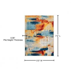 Splash Contemporary Multi 5 ft. x 7 ft. Area Rug by World Rug Gallery 10 Splash Contemporary Multi 5 ft. x 7 ft. Area Rug by World Rug Gallery -Shaw stor online multi world rug gallery area rugs 236multi5x7 76 1000