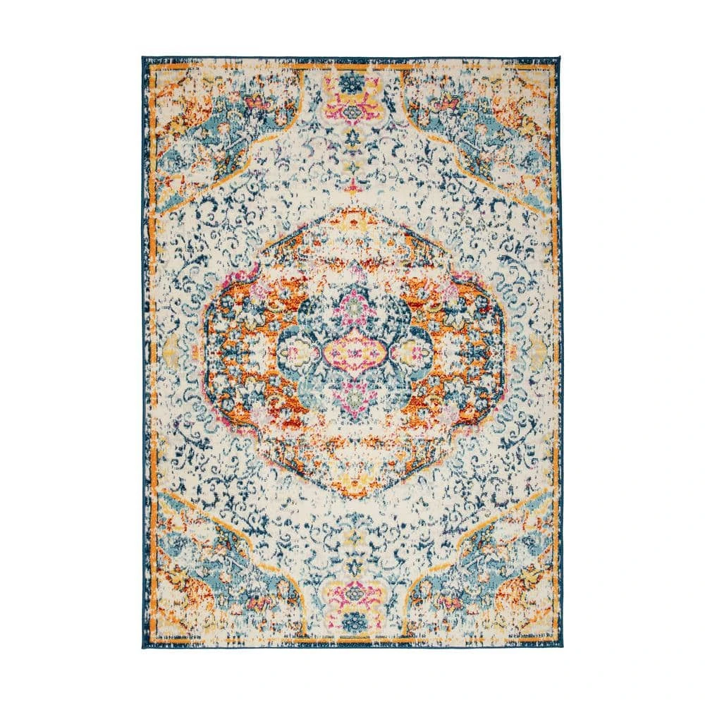 Boho Distressed Traditional Multi 5 ft. x 7 ft. Area Rug by World Rug Gallery 1 Boho Distressed Traditional Multi 5 ft. x 7 ft. Area Rug by World Rug Gallery