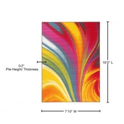 Contemporary Waves Non-Slip (Non-Skid) Multi 7 ft. 10 in. x 10 ft. Indoor Area Rug by World Rug Gallery 8 Contemporary Waves Non-Slip (Non-Skid) Multi 7 ft. 10 in. x 10 ft. Indoor Area Rug by World Rug Gallery -Shaw stor online multi world rug gallery area rugs 501multi8x10 76 1000