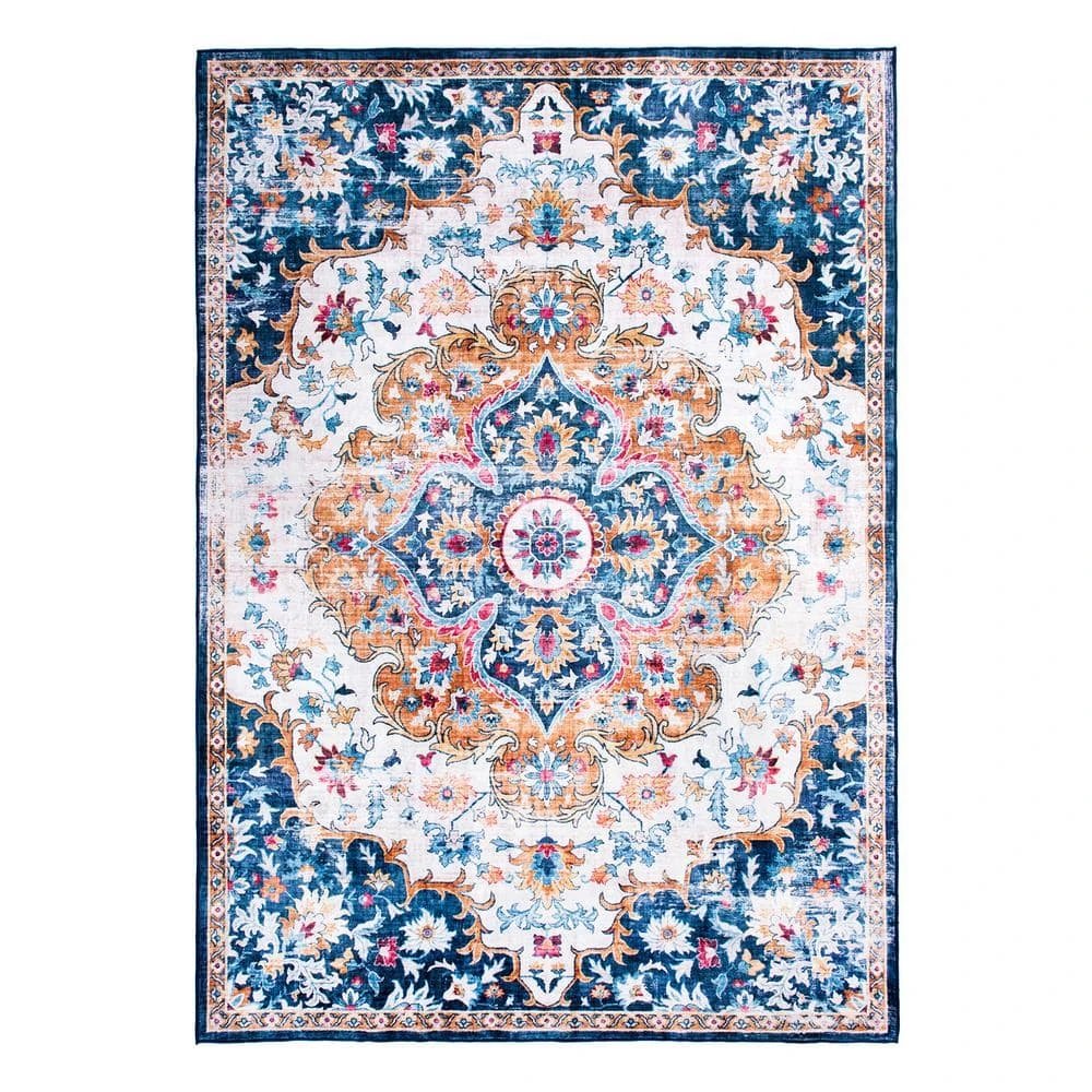 Multi 5 ft. x 7 ft. Bohemian Distressed Machine Washable Area Rug by World Rug Gallery 1 Multi 5 ft. x 7 ft. Bohemian Distressed Machine Washable Area Rug by World Rug Gallery