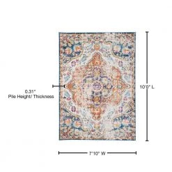 Vintage Distressed Bohemian 7 ft. 10 in. x 10 ft. Multi Area Rug by World Rug Gallery 10 Vintage Distressed Bohemian 7 ft. 10 in. x 10 ft. Multi Area Rug by World Rug Gallery -Shaw stor online multi world rug gallery area rugs mon836multi8x10 76 1000