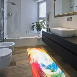 Contemporary Waves Multi 18 in. x 47 in. Anti-Fatigue Standing Mat by World Rug Gallery -Shaw stor online multi world rug gallery kitchen mats 1012multi18x47 1f 1000