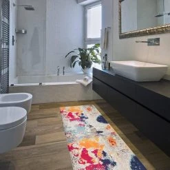 Multi Modern Abstract 18 in. x 47 in. Anti Fatigue Standing Mat by World Rug Gallery 10 Multi Modern Abstract 18 in. x 47 in. Anti Fatigue Standing Mat by World Rug Gallery -Shaw stor online multi world rug gallery kitchen mats 791multi18x47 4f 1000