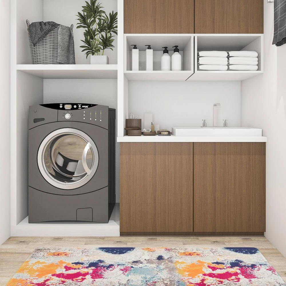 Multi Modern Abstract 18 in. x 47 in. Anti Fatigue Standing Mat by World Rug Gallery 4 Multi Modern Abstract 18 in. x 47 in. Anti Fatigue Standing Mat by World Rug Gallery - Image 4