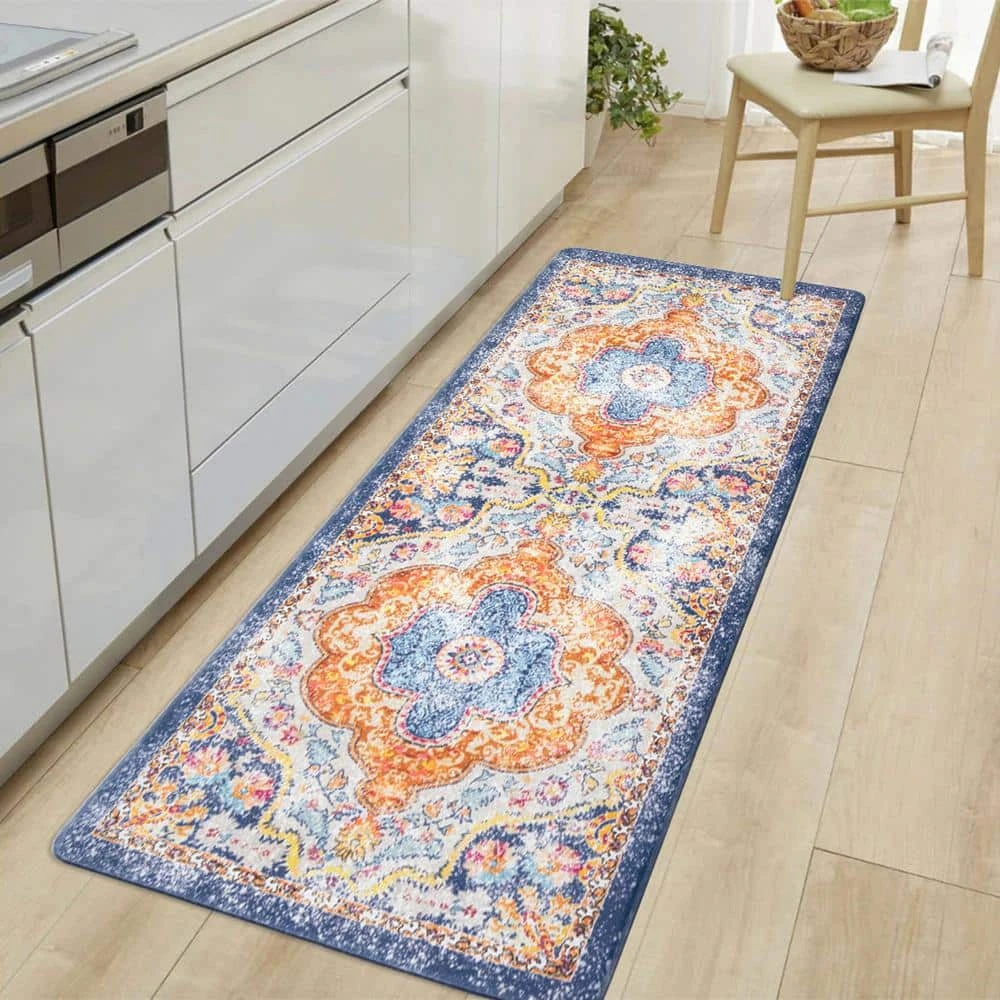 Multi Distressed Bohemian Vintage 18 in. x 47 in. Anti Fatigue Standing Mat by World Rug Gallery 6 Multi Distressed Bohemian Vintage 18 in. x 47 in. Anti Fatigue Standing Mat by World Rug Gallery - Image 6
