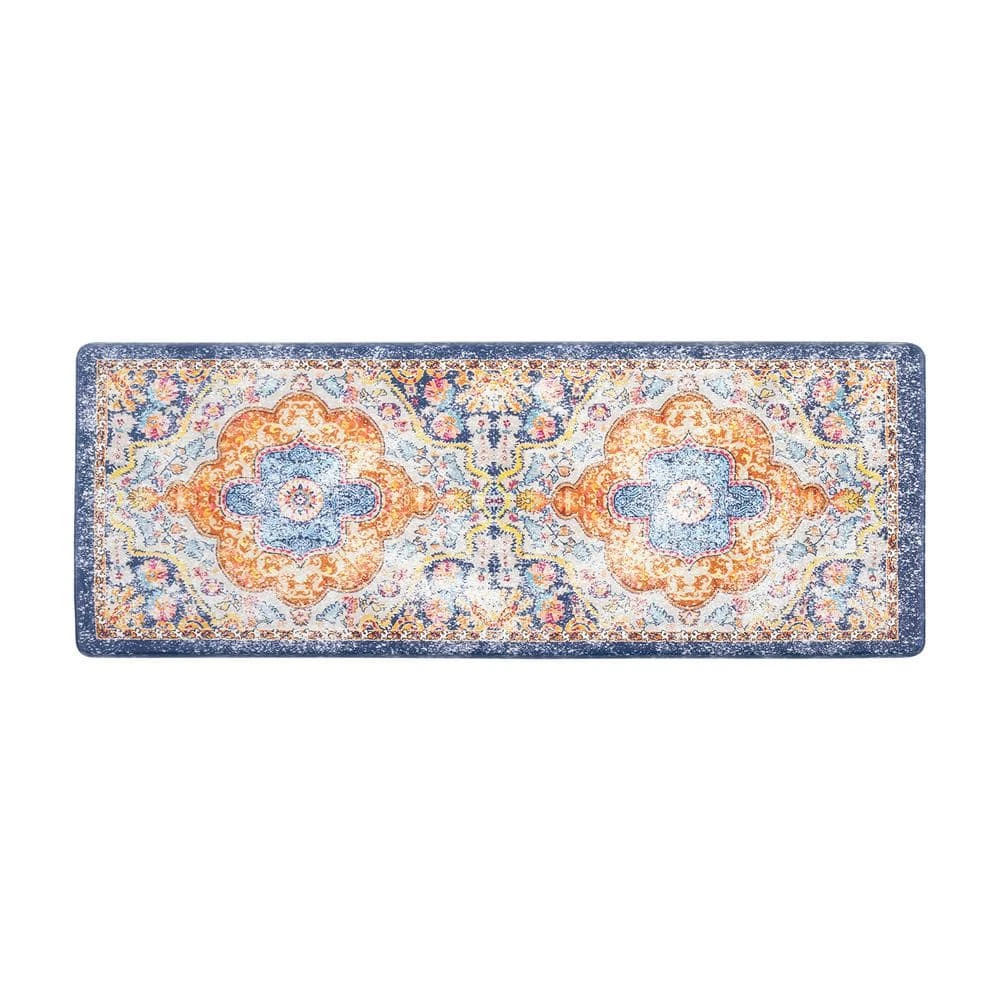 Multi Distressed Bohemian Vintage 18 in. x 47 in. Anti Fatigue Standing Mat by World Rug Gallery 1 Multi Distressed Bohemian Vintage 18 in. x 47 in. Anti Fatigue Standing Mat by World Rug Gallery