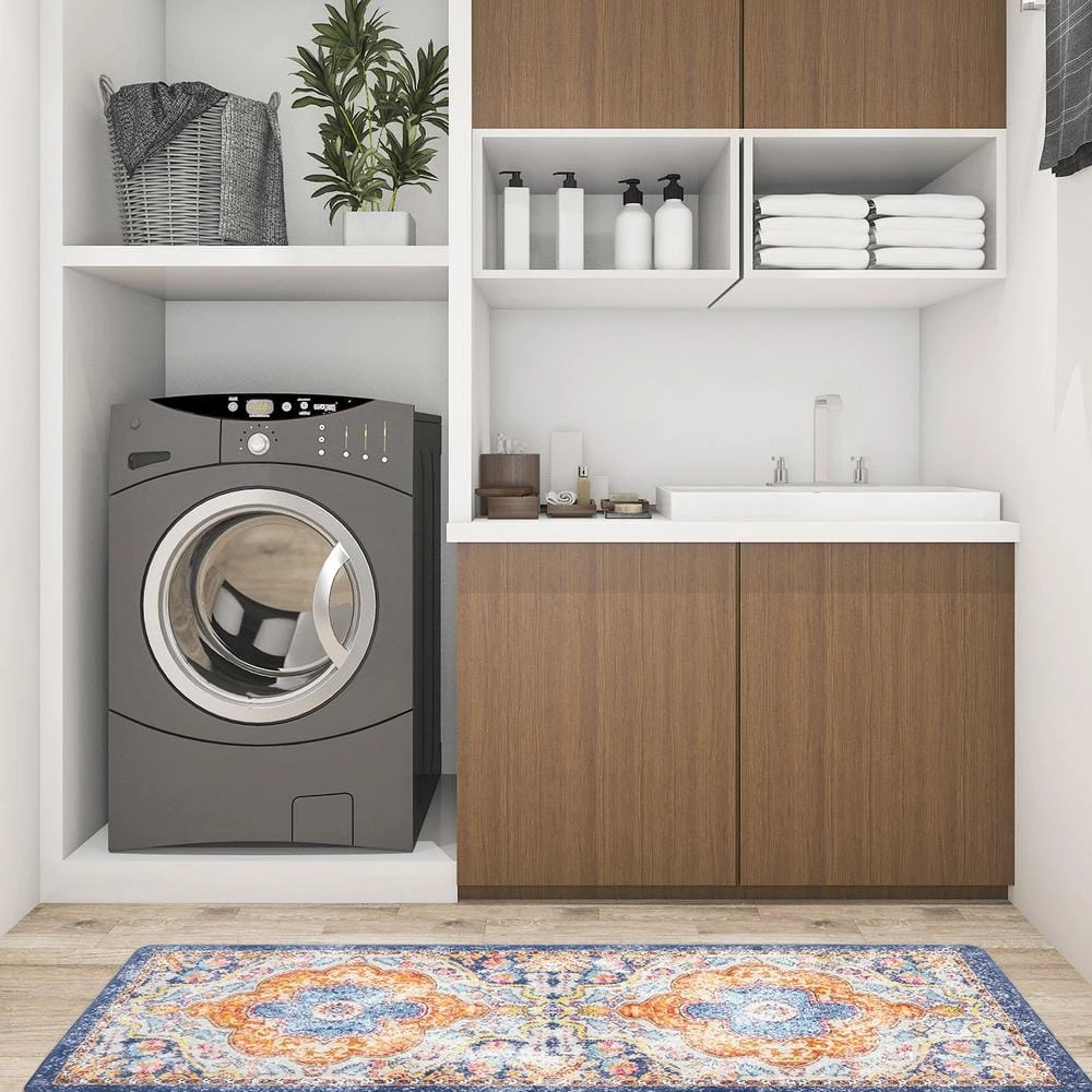 Multi Distressed Bohemian Vintage 18 in. x 47 in. Anti Fatigue Standing Mat by World Rug Gallery 4 Multi Distressed Bohemian Vintage 18 in. x 47 in. Anti Fatigue Standing Mat by World Rug Gallery - Image 4