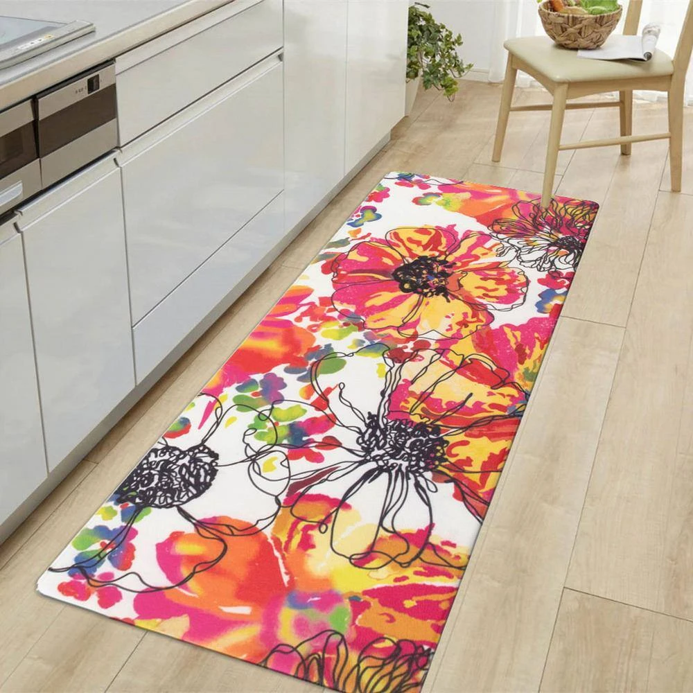 Multi 18 in. x 47 in. Modern Bright Flowers Anti Fatigue Standing Mat by World Rug Gallery 6 Multi 18 in. x 47 in. Modern Bright Flowers Anti Fatigue Standing Mat by World Rug Gallery - Image 6