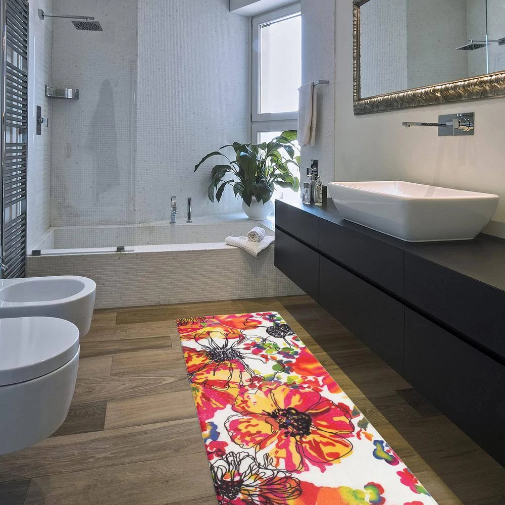 Multi 18 in. x 47 in. Modern Bright Flowers Anti Fatigue Standing Mat by World Rug Gallery 5 Multi 18 in. x 47 in. Modern Bright Flowers Anti Fatigue Standing Mat by World Rug Gallery - Image 5