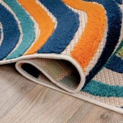 Modern Waves Multi 5 ft. x 7 ft. Indoor/Outdoor Area Rug by World Rug Gallery -Shaw stor online multi world rug gallery outdoor rugs 8010multi5x7 44 1000