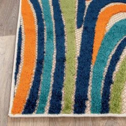 Modern Waves Multi 5 ft. x 7 ft. Indoor/Outdoor Area Rug by World Rug Gallery -Shaw stor online multi world rug gallery outdoor rugs 8010multi5x7 fa 1000