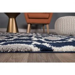 Moroccan Trellis Cozy Shag Navy 7 ft. 10 in. x 10 ft. Indoor Area Rug by World Rug Gallery 8 Moroccan Trellis Cozy Shag Navy 7 ft. 10 in. x 10 ft. Indoor Area Rug by World Rug Gallery -Shaw stor online navy world rug gallery area rugs 2525navy8x10 c3 1000