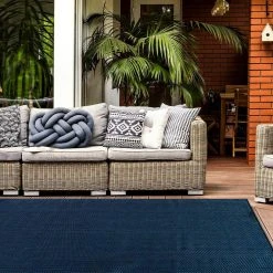 Navy 5 ft. x 7 ft. Solid Flatweave Waterproof Backyard Indoor/Outdoor Area Rug by World Rug Gallery -Shaw stor online navy world rug gallery outdoor rugs 5016navy5x7 c3 1000