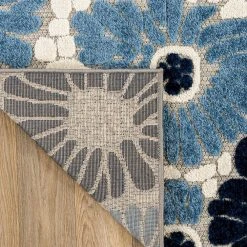 Palermo Navy 7 ft. 10 in. x 10 ft. Modern Floral Flowers Indoor/Outdoor Area Rug by World Rug Gallery 11 Palermo Navy 7 ft. 10 in. x 10 ft. Modern Floral Flowers Indoor/Outdoor Area Rug by World Rug Gallery -Shaw stor online navy world rug gallery outdoor rugs 8016navy8x10 66 1000