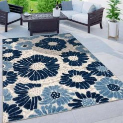 Palermo Navy 7 ft. 10 in. x 10 ft. Modern Floral Flowers Indoor/Outdoor Area Rug by World Rug Gallery 12 Palermo Navy 7 ft. 10 in. x 10 ft. Modern Floral Flowers Indoor/Outdoor Area Rug by World Rug Gallery -Shaw stor online navy world rug gallery outdoor rugs 8016navy8x10 c3 1000