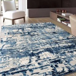 Navy 7 ft. 10 in. x 10 ft. Contemporary Distressed Abstract Indoor/Outdoor Area Rug by World Rug Gallery 14 Navy 7 ft. 10 in. x 10 ft. Contemporary Distressed Abstract Indoor/Outdoor Area Rug by World Rug Gallery -Shaw stor online navy world rug gallery outdoor rugs 8027navy8x10 1f 1000