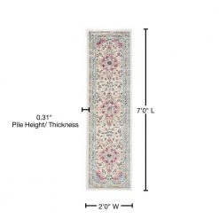 Traditional Persian 2 ft. x 7 ft. Pink Runner Rug by World Rug Gallery 10 Traditional Persian 2 ft. x 7 ft. Pink Runner Rug by World Rug Gallery -Shaw stor online pink world rug gallery area rugs mon833pink2x7 76 1000