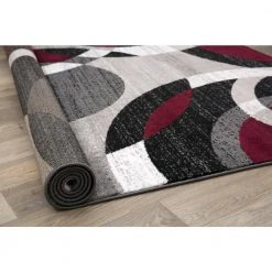 Modern Abstract Circles Red 9 ft. x 12 ft. Indoor Area Rug by World Rug Gallery 7 Modern Abstract Circles Red 9 ft. x 12 ft. Indoor Area Rug by World Rug Gallery -Shaw stor online red world rug gallery area rugs 105red9x12 c3 1000