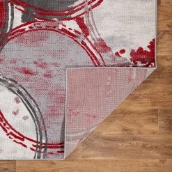 Red 5 ft. x 7 ft. Contemporary Modern Circles Area Rug by World Rug Gallery 11 Red 5 ft. x 7 ft. Contemporary Modern Circles Area Rug by World Rug Gallery -Shaw stor online red world rug gallery area rugs 2064red5x7 66 1000