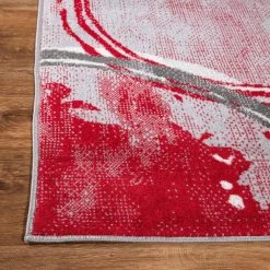 Red 5 ft. x 7 ft. Contemporary Modern Circles Area Rug by World Rug Gallery 16 Red 5 ft. x 7 ft. Contemporary Modern Circles Area Rug by World Rug Gallery -Shaw stor online red world rug gallery area rugs 2064red5x7 fa 1000