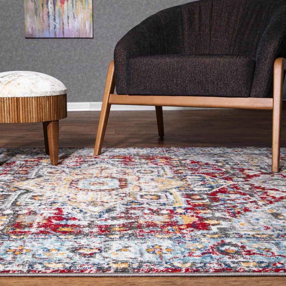 Red 2 ft. x 7 ft. Bohemian Traditional Runner Rug by World Rug Gallery 2 Red 2 ft. x 7 ft. Bohemian Traditional Runner Rug by World Rug Gallery - Image 2