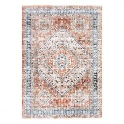Rust 5 ft. x 7 ft. Distressed Traditional Machine Washable Area Rug by World Rug Gallery