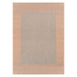 Rust 7 ft. 10 in. x 10 ft. Bohemian Bordered Flatweave Waterproof Backyard Indoor/Outdoor Area Rug by World Rug Gallery