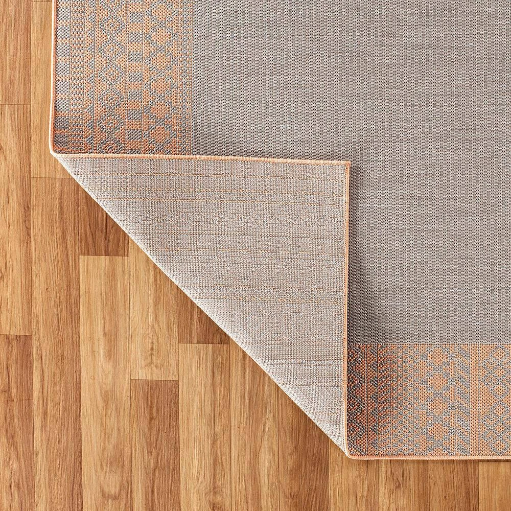 Rust 7 ft. 10 in. x 10 ft. Bohemian Bordered Flatweave Waterproof Backyard Indoor/Outdoor Area Rug by World Rug Gallery 4 Rust 7 ft. 10 in. x 10 ft. Bohemian Bordered Flatweave Waterproof Backyard Indoor/Outdoor Area Rug by World Rug Gallery - Image 4
