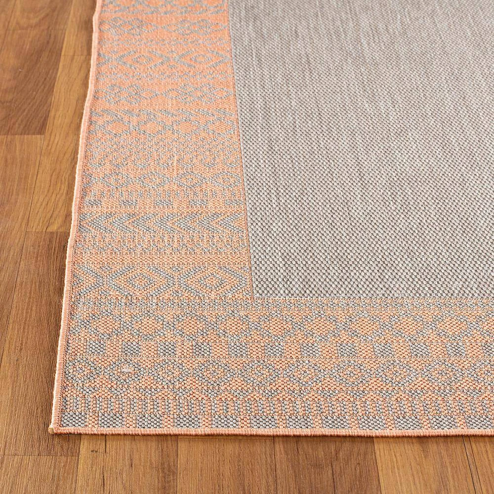 Rust 7 ft. 10 in. x 10 ft. Bohemian Bordered Flatweave Waterproof Backyard Indoor/Outdoor Area Rug by World Rug Gallery 2 Rust 7 ft. 10 in. x 10 ft. Bohemian Bordered Flatweave Waterproof Backyard Indoor/Outdoor Area Rug by World Rug Gallery - Image 2
