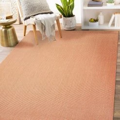 Rust 5 ft. x 7 ft. Solid Flatweave Indoor/Outdoor Area Rug by World Rug Gallery -Shaw stor online rust world rug gallery outdoor rugs 5013rust5x7 76 1000